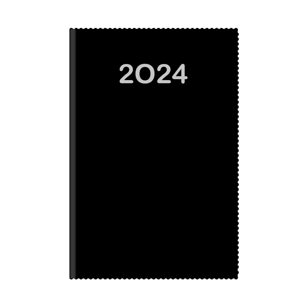 Ημερήσιο ημερολόγιο 2024 vintage μαύρο 14 x 21 cm